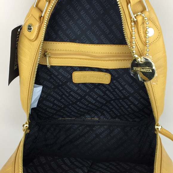 Steve Madden Mustard Yellow Logo Backpack NWT - Picture 9 of 12